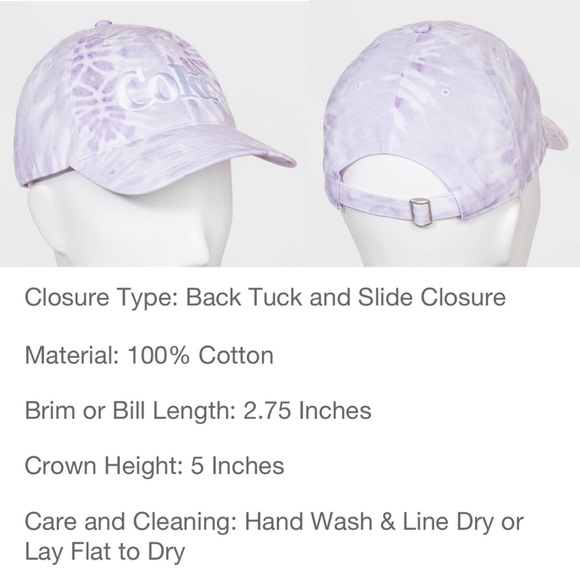 🆕🧢 COKE Tie Die Baseball Cap Hat Purple - Picture 7 of 7